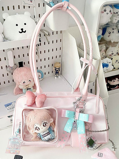 Pink Ita Bag with Detachable Card Holder - Sheep Puff
