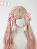 Multi-Color Bow Clip Hair Heart Pairs