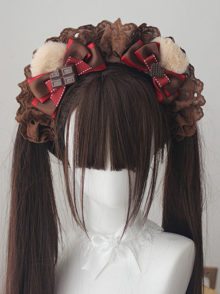(Multi-Colorways) KC Accents Chocolate-Themed with Ruffled Bow Plush