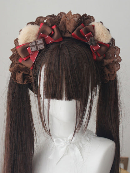 (Multi-Colorways) KC Accents Chocolate-Themed with Ruffled Bow Plush
