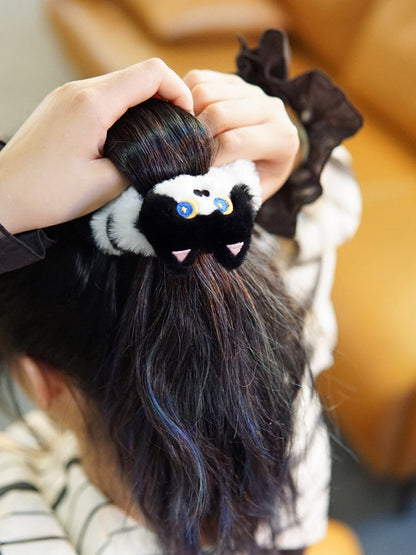 5 Colors Options Cute Kitty Design Scrunchies