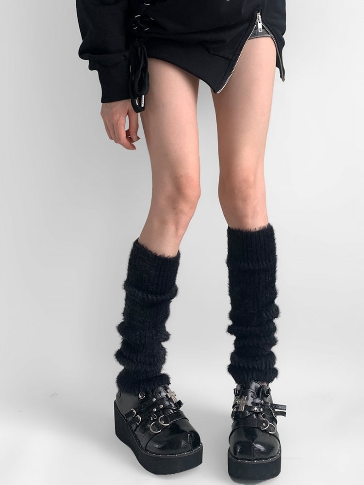 4 Plush Colors Warmers Leg Knitted