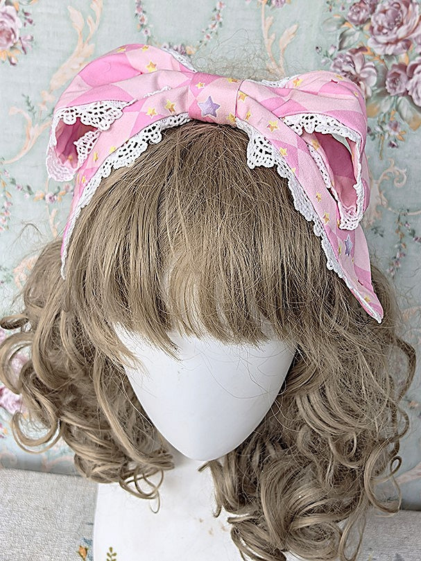 Star with Coffee/Pink/Pink KC Sweet Green Print Lolita
