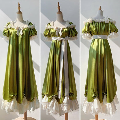 Details Maxi Empire Green Bead Waist Lolita Dress One Elegant