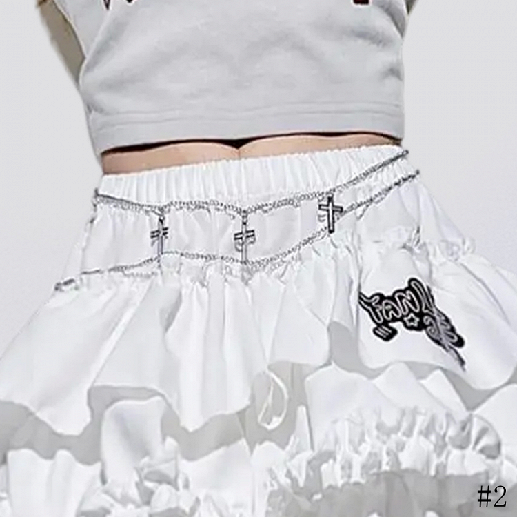 Elastic and Ruffle with Bubble White Tiered Waistband Hem Skirt