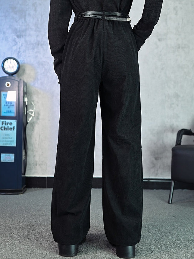 with Goldfish Pants Wide-leg Embroidery Black Gothic