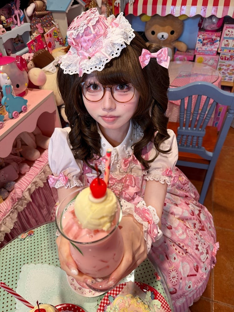 Rose Sweet Lolita Halter Neck JSK Dress with Cosmetics and Cat Print - Pastry Chef