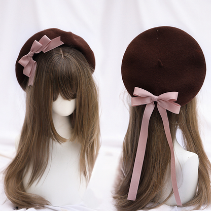 Ribbon Options Bowknot Detachable 8 With Beret Color Lolita Long