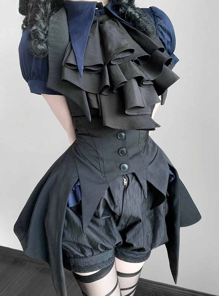 Lolita Waistcoat Split-Tail Gothic Ouji Black