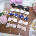 Kei Moon Jirai 6 Hairclips Bowknot Colors Crown Rhinestone with Teardrop Charm