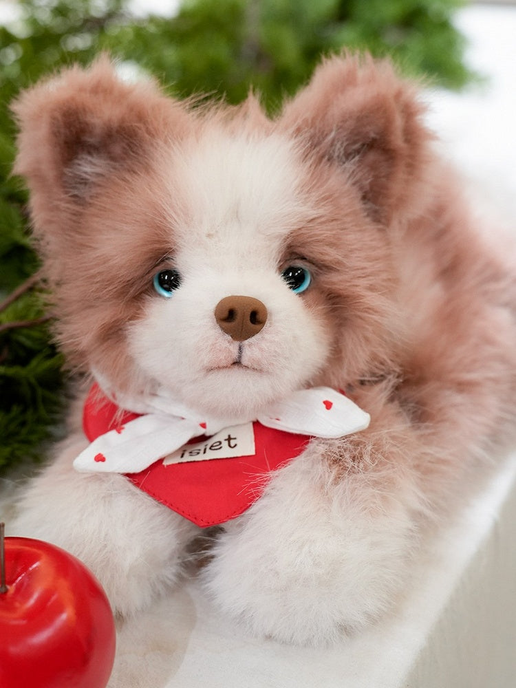 Border Plush Collie Bag - Dog Backpack/Crossbody Realistic Red