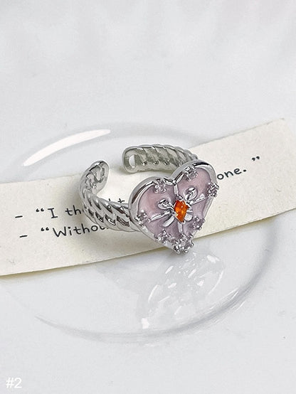 Bague Y2K argentée ornée de strass - Kiwi Store