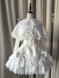 White Rounded Collar Cape