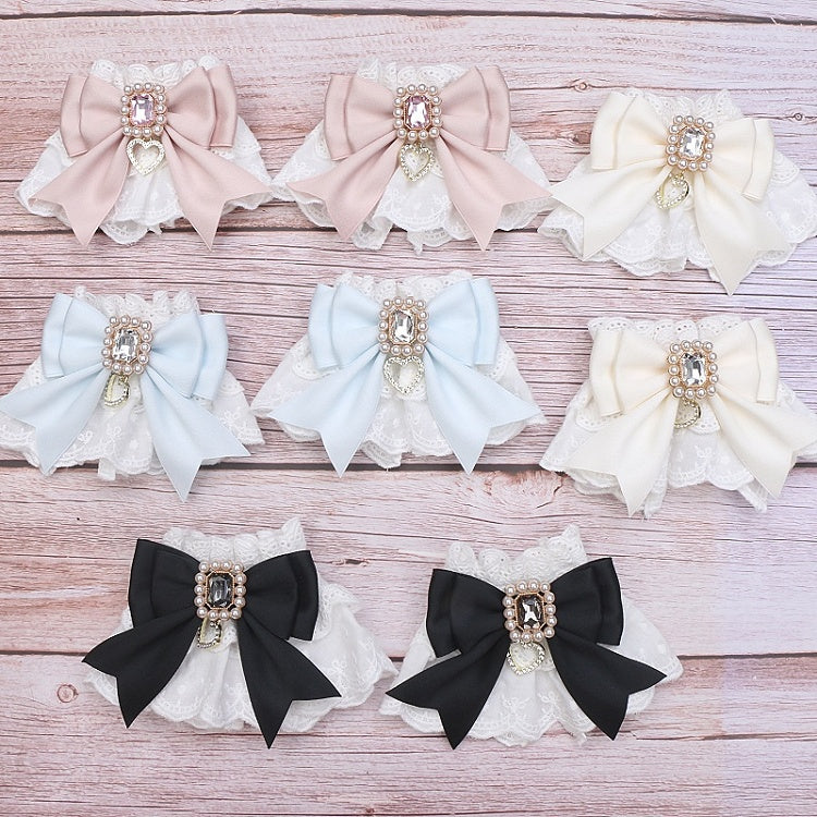 Kei Bowknot Wrist Options Jirai Heart Cuffs Charm 4 Color Lace Rhinestone