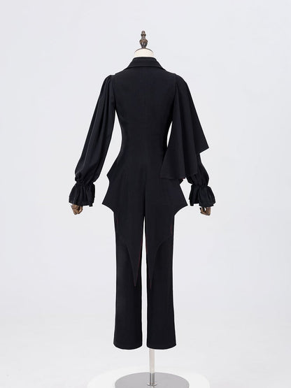 Vampire Prince Waistcoat with Split Tail and One-Shoulder Cape - DevilInspired Exclusive Collection