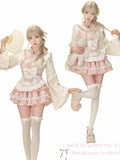 with Ruffle Kimono-Style Trim Jacquard Long Apricot Top Sleeve Wrap