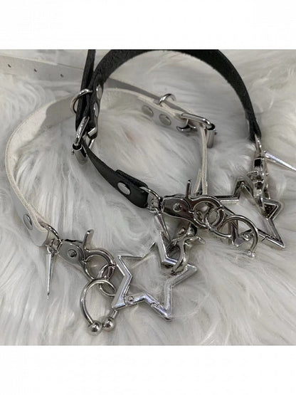 Spike PU Choker with Star Pendant - Kiwi Store