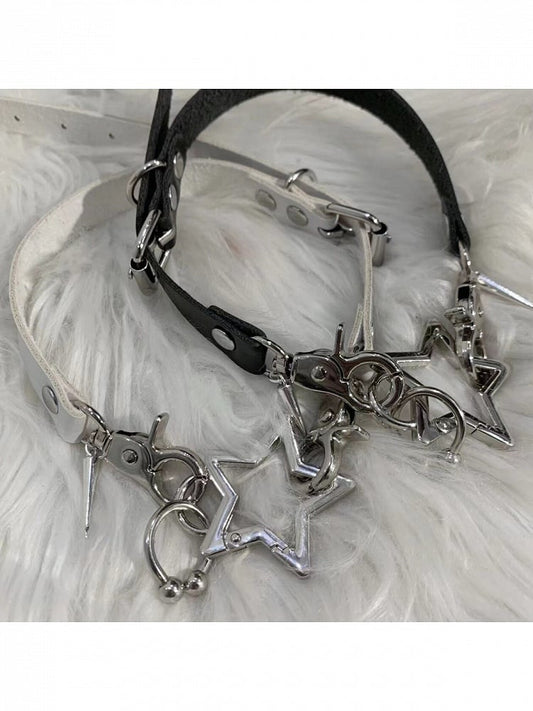 Spike PU Choker with Star Pendant - Kiwi Store