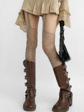 Tights Design Suspender Cutout White/Black/Gray