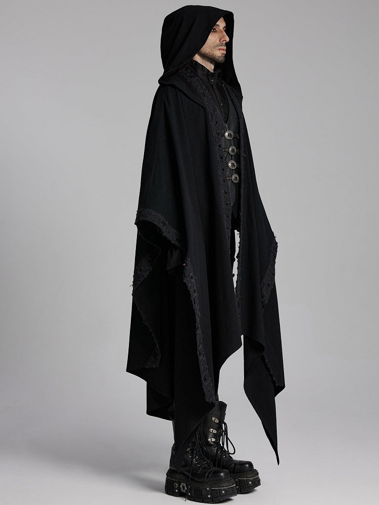Dark Black Decadent Robe Men's Mage