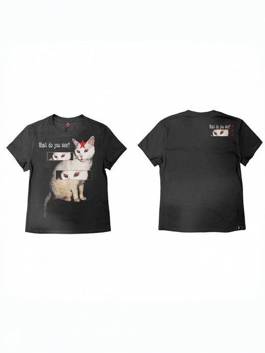 Unisex Black Cat Graphic Tee - DETW OnLine