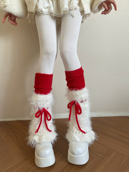 Warmers Soft Knit Red Leg
