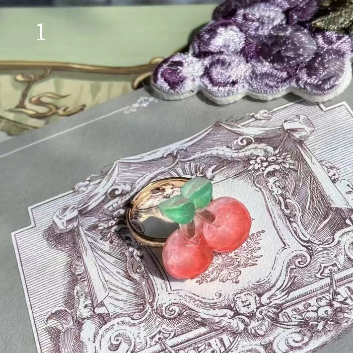 Optionen Ring Kirsche/Ananas/Wassermelone/Erdbeere/Trauben Dekoriert 5