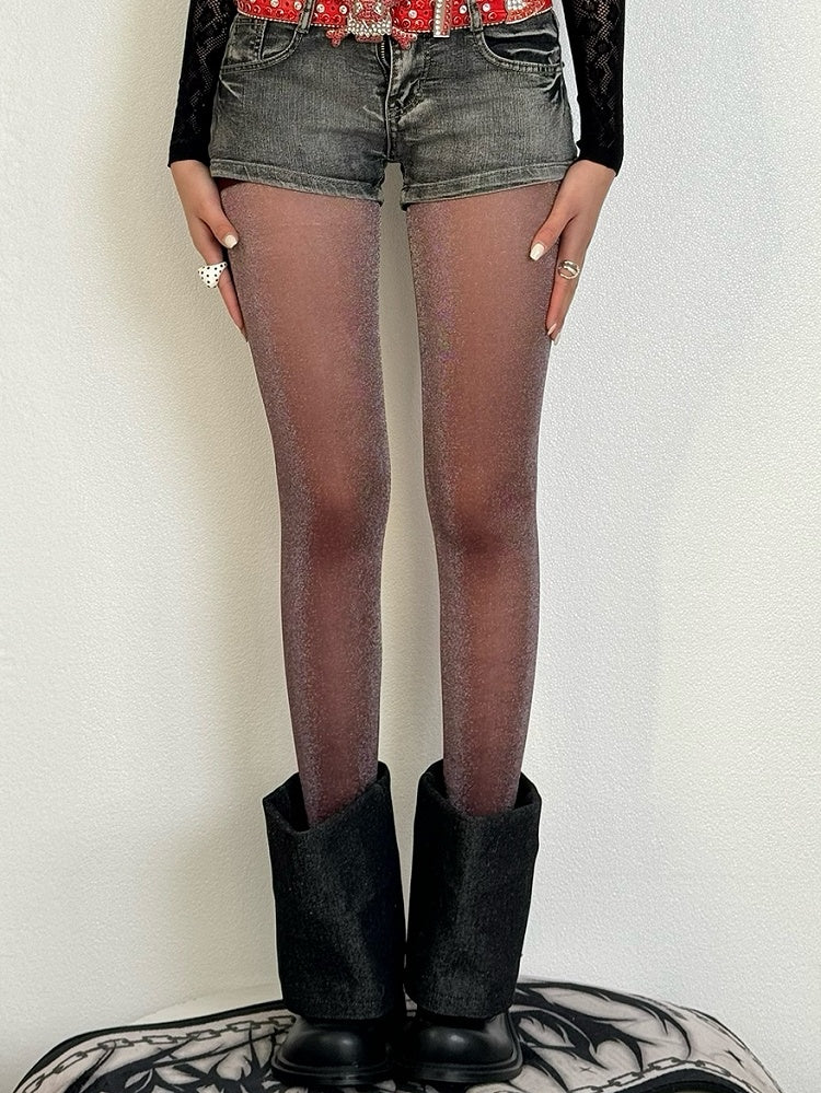 Tights Black/Brown/Gray/Red Semi-sheer