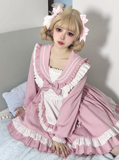 スイートセーラースタイルのカレッジロリータメイドドレス