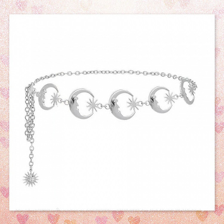Design Chain Punk Waist Silver Moon