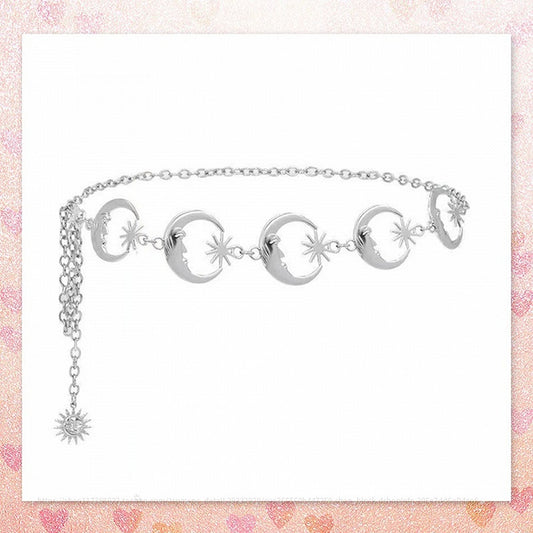 Design Chain Punk Waist Silver Moon