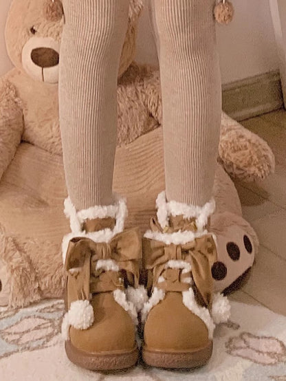 Sweet Accents Light System Star Cookie Hybrid Closure Ankle with Brown Boots Lolita Decor Sole Bow 3cm