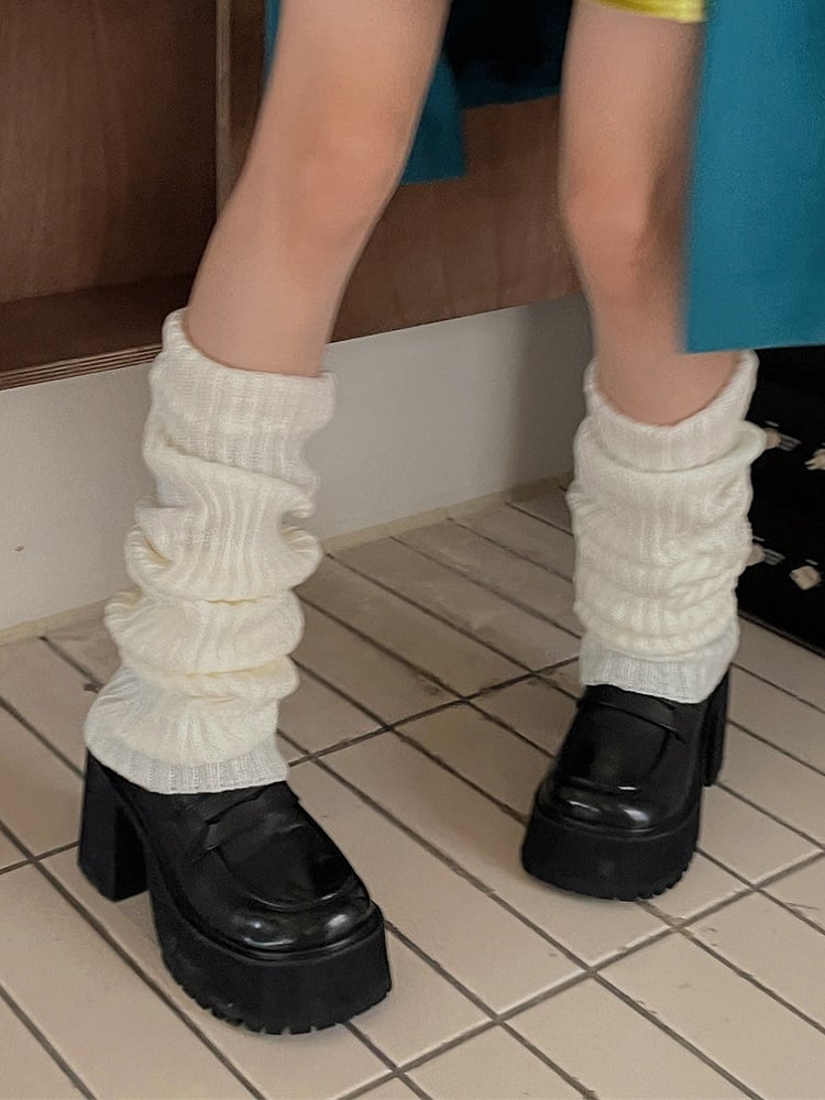 Red/Wine Red/White Y2K 70CM Knitted Leg Warmers