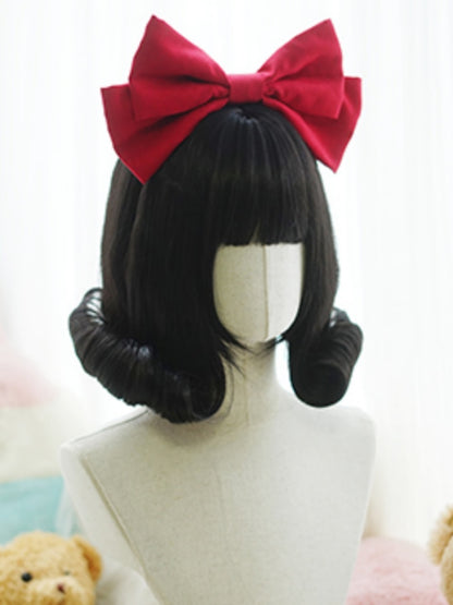 Blond/Schwarze kurze Perücke mit vollem Pony