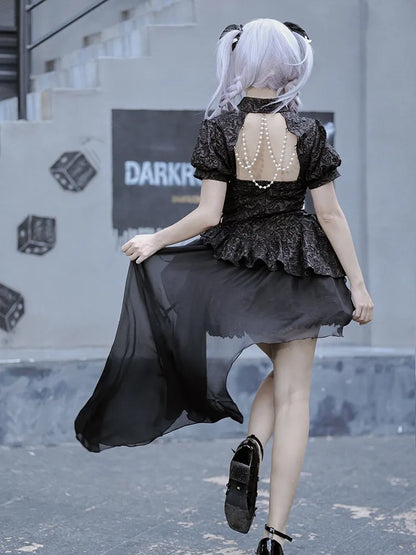 ボレロチェーン ブラックスリーブ パフビーズ付き