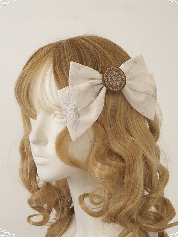 Hairclip Blue/Brown/White/Light Brown Lolita Bowknot