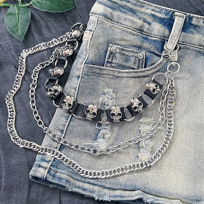 Punk Skeleton Y2K Chain Accessory Silver