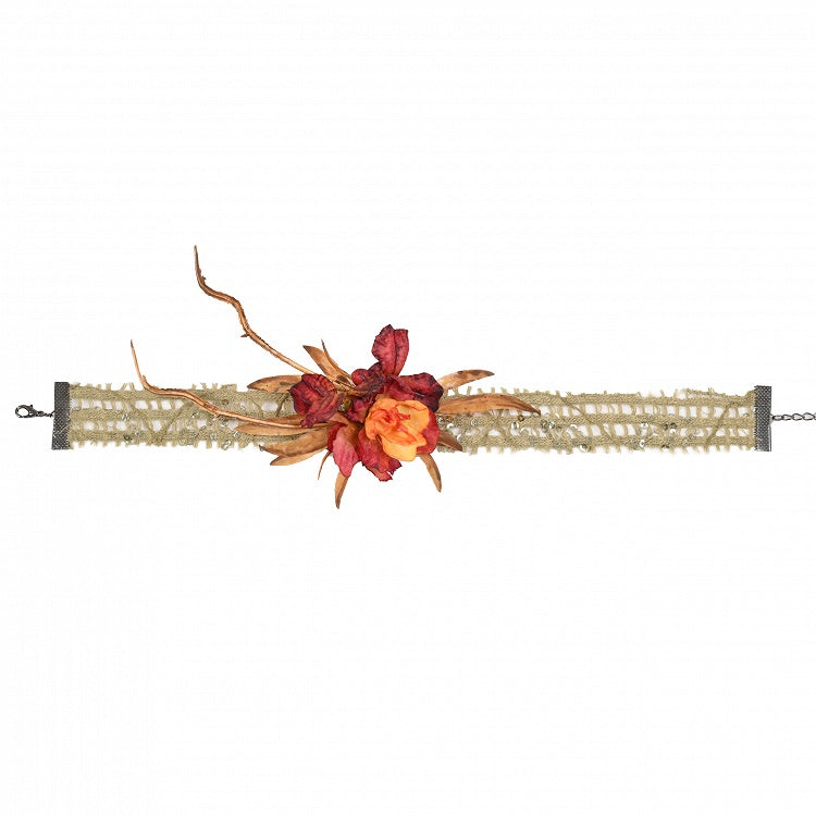 Floral Design Choker Red