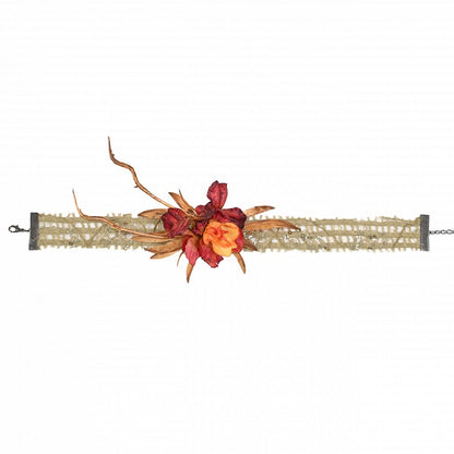 Floral Design Choker Red