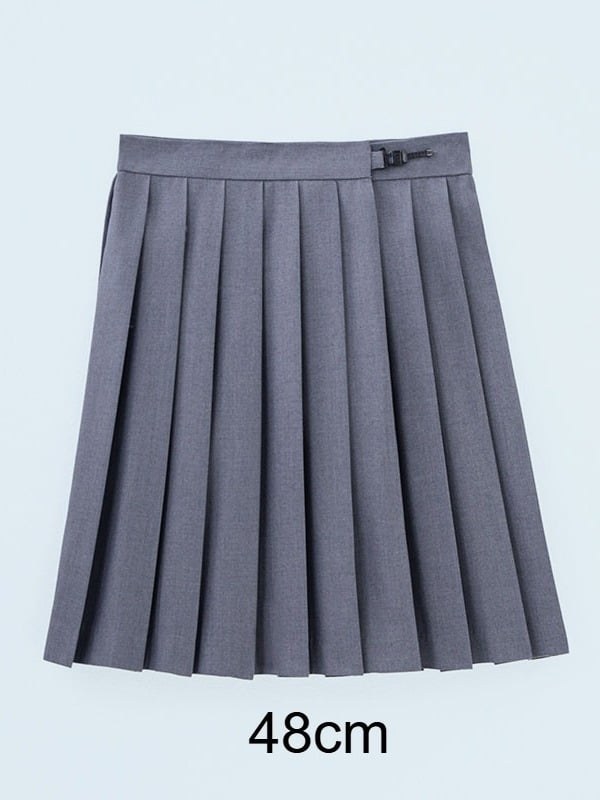 Grey High Waist JK Pleated Skirt - Lan Jian Chuan