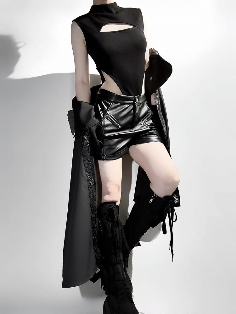 Techwear Ouji Schwarzes Outfit Ärmel Lolita futuristisch - Überlang