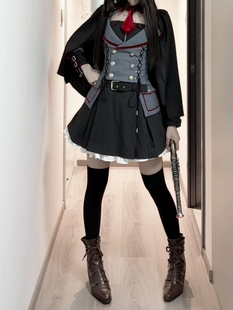 Military Lolita Dress & Cape Set - Muguang Galaxy Original