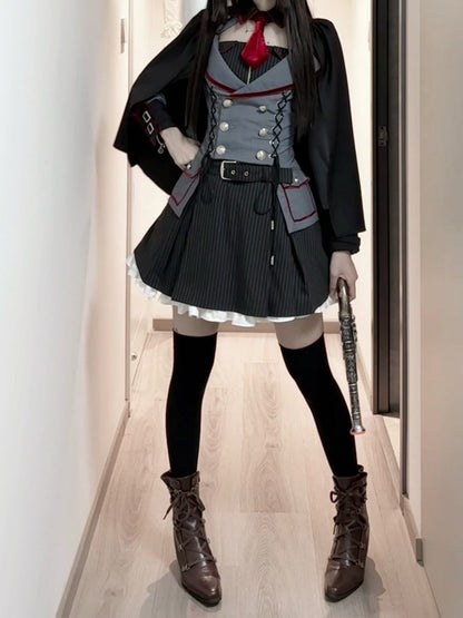 Military Lolita Dress & Cape Set - Muguang Galaxy Original