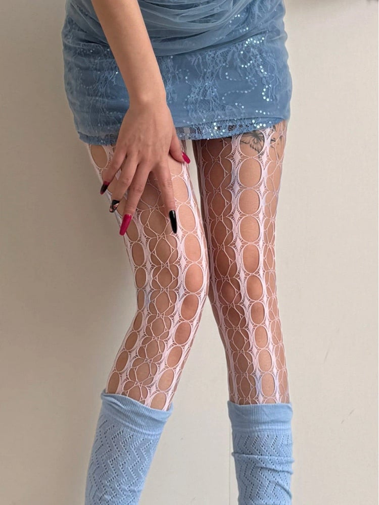 Cut-out (2 Tights Geometric Colors: Yellow