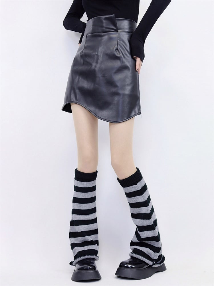 Retro Kawaii 3 Colors Leg Striped Warmers Mid-calf