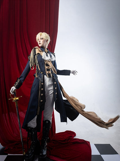 Black & Blue Military Lolita Double-Breasted Coat