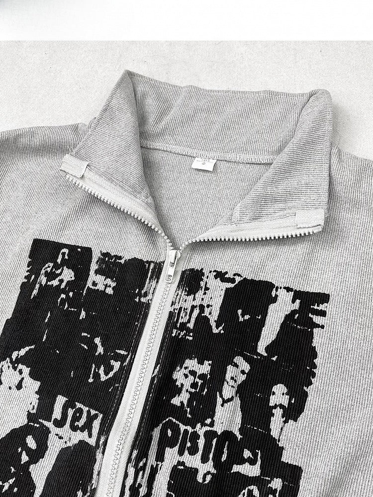 Gray Print Design Bittersweet Jacket