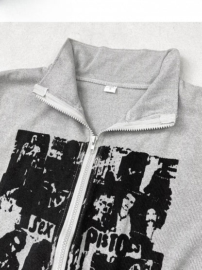 Gray Print Design Bittersweet Jacket