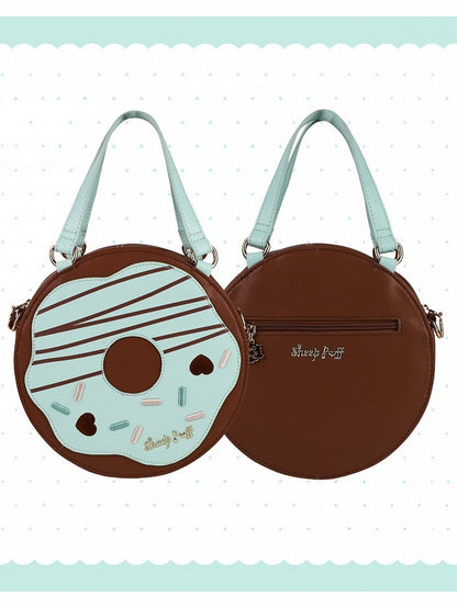 Mint Green Chocolate Donut Design Lolita Handbag - Sheep Puff Bag
