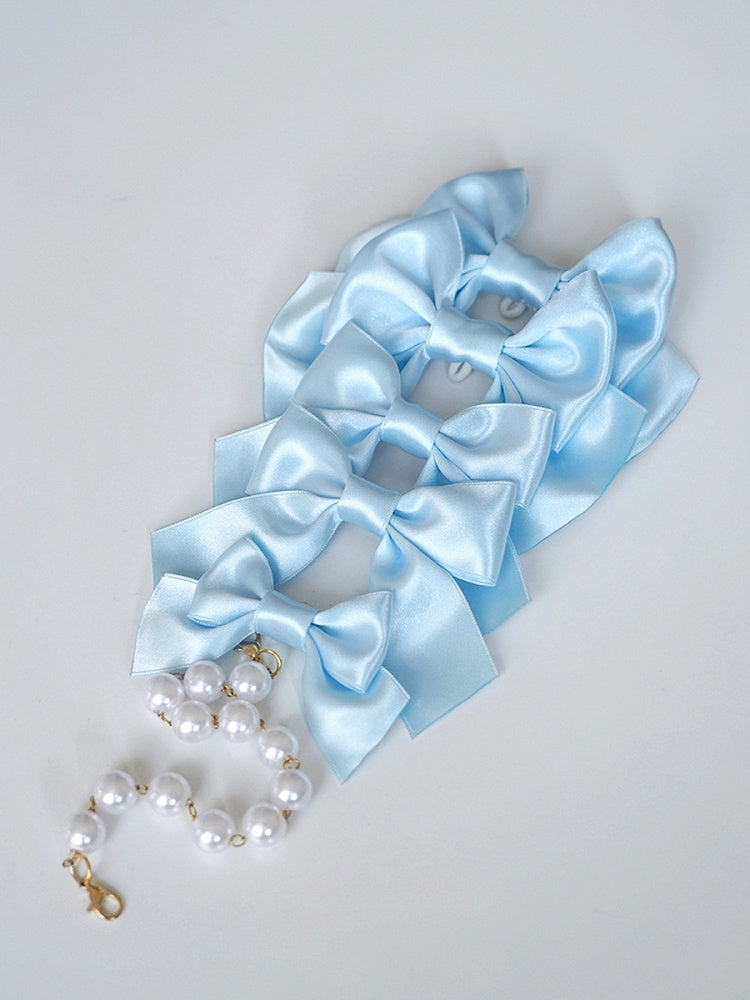 Weiß / Schwarz / Rosa / Blau / Rot / Gelbe Schleifenbrosche